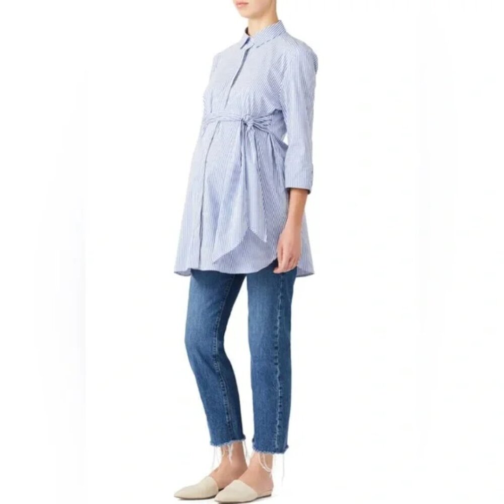 Isabella Oliver Maternity Blue Dora Shirt Size UK 3 (US 8)